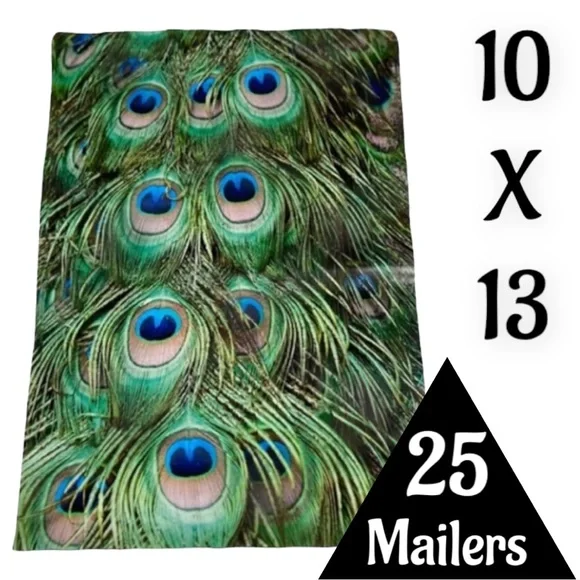 25 10X13 Poly Mailers Peacock Eyes PRICE IS FIRM - Picture 7 of 12